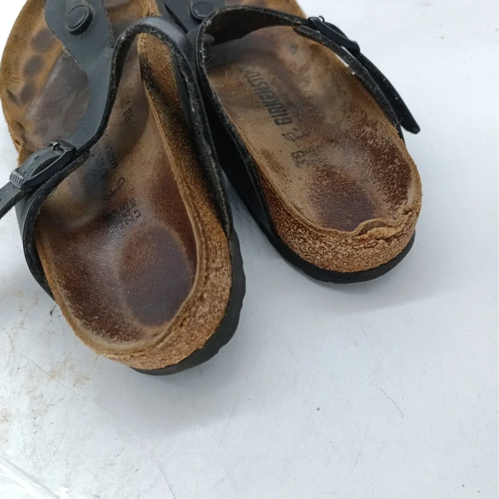 Birkenstock Gizeh Black Thong Sandals Women 38 L7 M5 Comfort Cork Shoes BI3